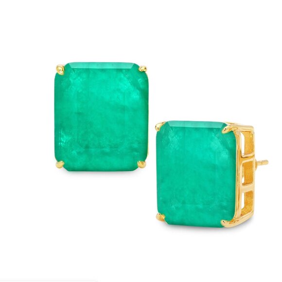 Emerald Ovesized Goddess Studs - Picture 1 of 4